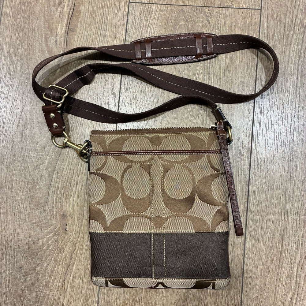Coach Brown and Tan Crossbody Bag